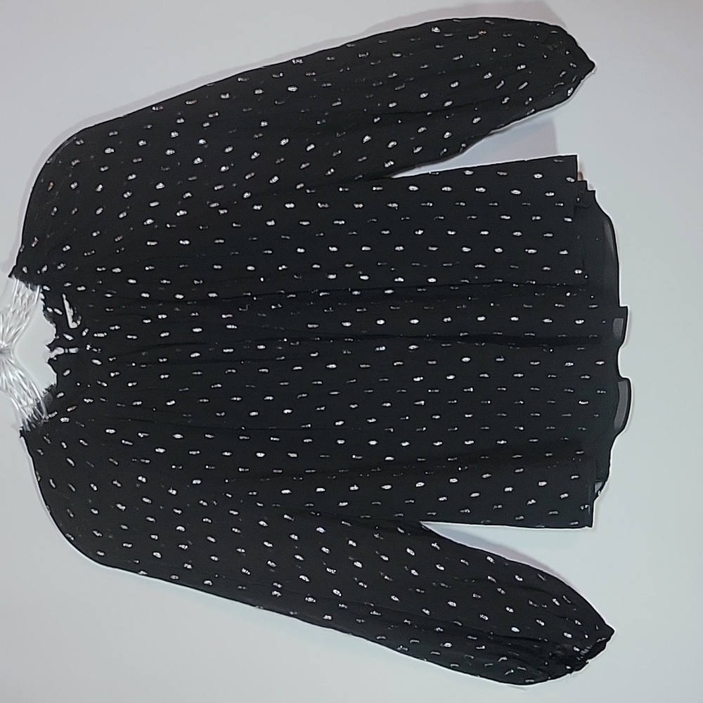 JOIE | Baylee B Ruffle Collar Metallic Dot Blouse